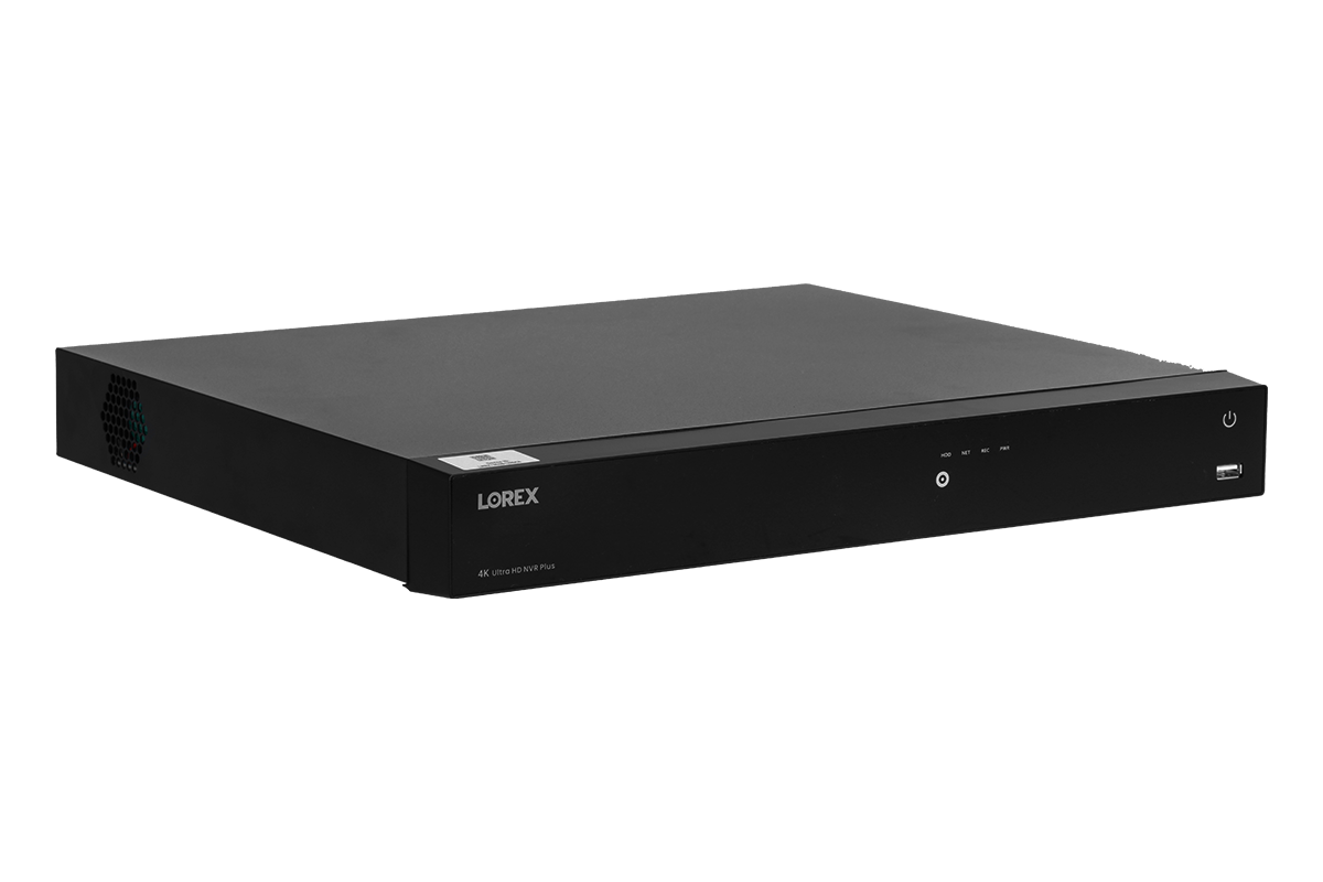 Grabador de video en red Lorex 4K de 16 canales y 3 TB con detección de movimiento inteligente, control de voz y funciones de fusión