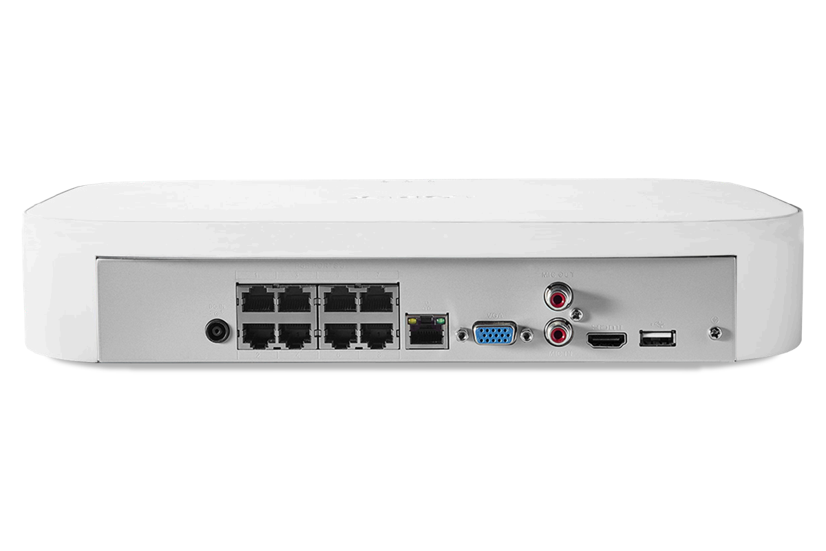 Sistema NVR Lorex 4K de 8 canales con 6 cámaras de disuasión inteligente, capacidades de fusión y detección de movimiento inteligente Plus